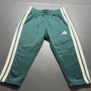 Adidas Kids Teal Joggers with White Stripes